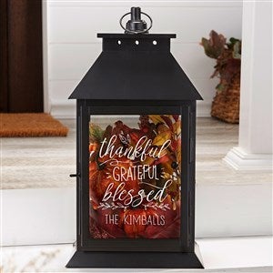 Thankful Personalized Black Decorative Candle Lantern