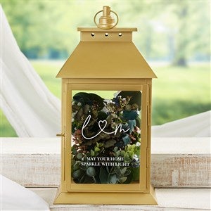 Drawn Together By Love Personalized Gold Decorative Candle Lantern
