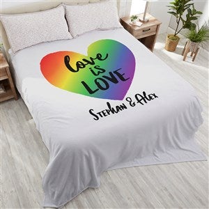 Love Is Love Personalized 90x108 Plush King Fleece Blanket