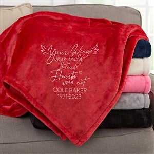 Your Wings Were Ready... Personalized 50x60 Red Fleece Blanket