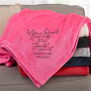 Your Wings Were Ready... Personalized 50x60 Pink Fleece Blanket