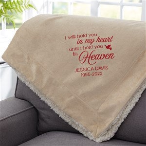 I Will Hold You In My Heart Embroidered 50x60 Tan Sherpa Blanket