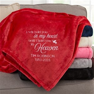 I Will Hold You In My Heart Personalized 50x60 Red Fleece Blanket