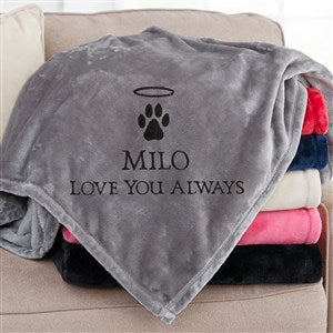 Pet Memorial Halo Personalized 50x60 Grey Fleece Blanket