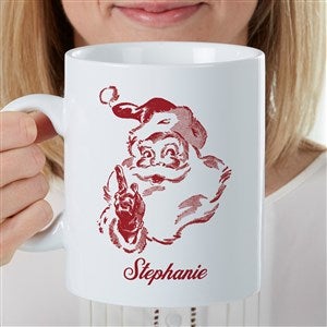Retro Santa Personalized Christmas 30 oz. Oversized Coffee Mug