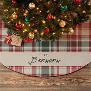 Personalized Christmas Tree Skirt - Fresh Plaid
