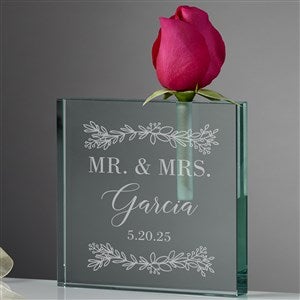 Personalized Wedding Bud Vase - Laurels of Love
