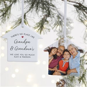 No Place Like Personalized Grandparents House Ornament- 3.25 Glossy - 2 Sided