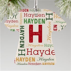 1-Sided Repeating Name Personalized T-Shirt Ornament