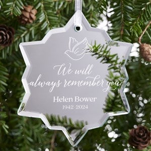 Personalized Snowflake Mirror Ornament - We Will Always Remember You