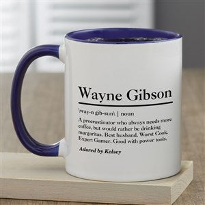 Personalized Coffee Mug - The Meaning of Him - Small - Blue