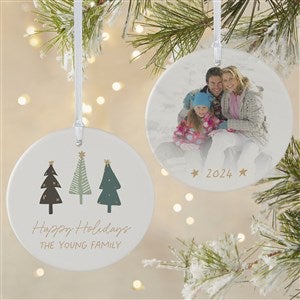 Christmas Aspen Personalized Photo Ornament- 3.75 Matte - 2 Sided