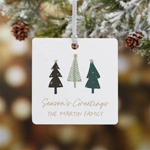 Christmas Aspen Personalized Square Ornament- 2.75 Metal - 1 Sided