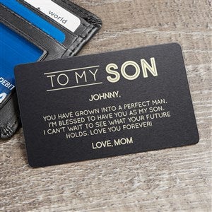 Engraved Metal Wallet Card - To My Son