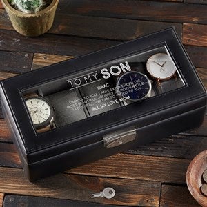 To My Son Personalized Leather 5 Slot Watch Box