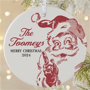 Retro Santa Personalized Ornament- 3.75 Matte - 1 Sided
