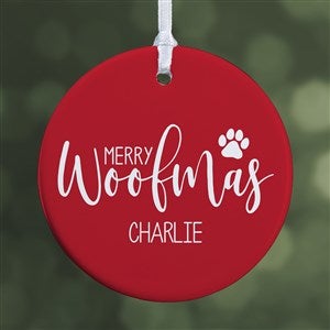 Merry Woofmas Personalized Ornament- 2.85 Glossy - 1 Sided