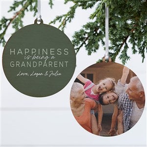 Happiness Is Being A Grandparent Personalized Ornament- 3.75 Wood - 2 Sided