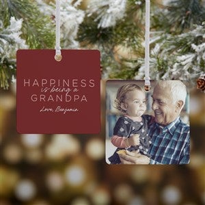 Happiness Is Being A Grandparent Personalized Ornament- 2.75 Metal - 2 Sided