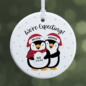 We're Expecting Penguin Personalized Ornament- 2.85 Glossy - 1 Sided