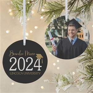 Classic Graduation Personalized Ornament- 3.75 Matte - 2 Sided