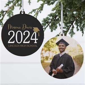 Classic Graduation Personalized Ornament- 3.75 Wood - 2 Sided