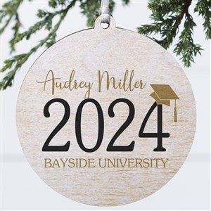 Classic Graduation Personalized Ornament- 3.75 wood - 1 Sided