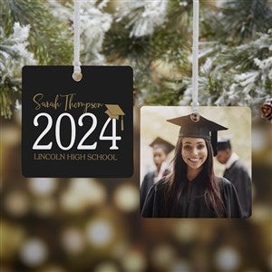 Classic Graduation Personalized Ornament- 2.75 Metal - 2 Sided