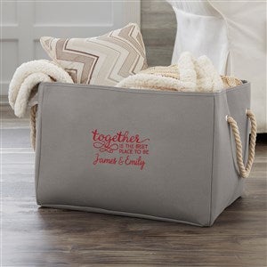 Together... Wedding Embroidered Storage Tote- Grey