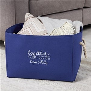 Together... Wedding Embroidered Storage Tote- Blue