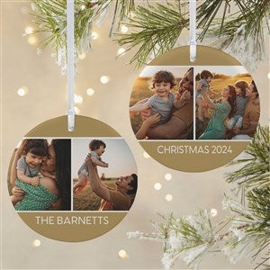 Family Photo Personalized Ornament- 3.75 Wood - 2 Sided