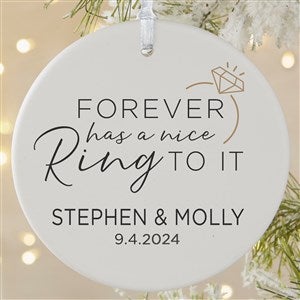 We're Engaged Personalized Ornament- 3.75 Matte - 1 Sided
