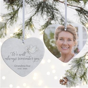 We Will Always Remember You Personalized Heart Ornament- 4 Matte - 2 Sided