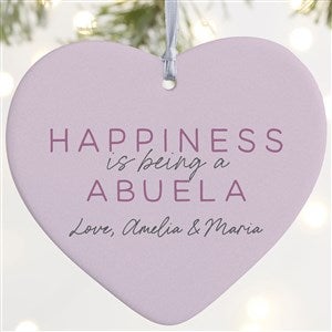 Happiness Is Being Grandparents Personalized Heart Ornament-4 Matte-1 Sided