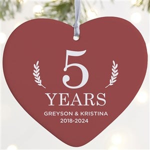 Love Everlasting Personalized Heart Ornament- 4 Matte - 1 Sided
