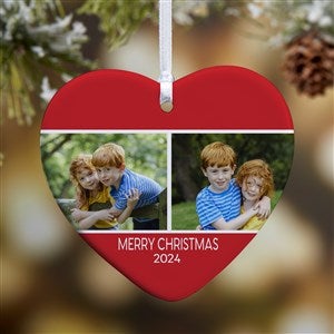Family Photo Personalized Heart Ornament- 3.25 Glossy - 1 Sided