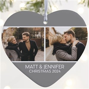 Family Photo Personalized Heart Ornament- 4 Matte - 1 Sided