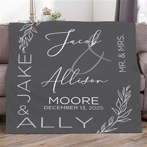 Elegant Couple Personalized Fleece Wedding Blanket - 60x80