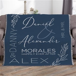 Elegant Couple Personalized Wedding Woven Throw Blanket - 50x60