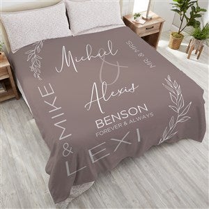 Elegant Couple Personalized Fleece Wedding Blanket - Queen Size