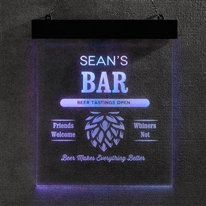 His Place Personalized Light Up Sign - Brewery Hops
