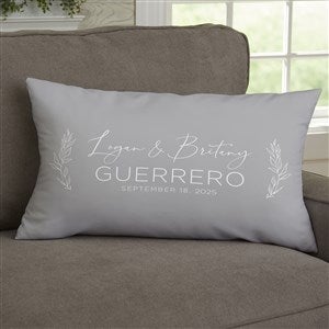 Elegant Couple Personalized Wedding Lumbar Velvet Throw Pillow