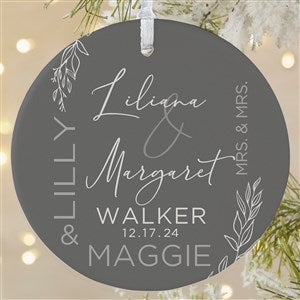Elegant Couple Wedding Personalized Ornament- 3.75 Matte - 1 Sided