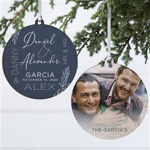 Elegant Couple Wedding Personalized Ornament-3.75 Wood - 2 Sided