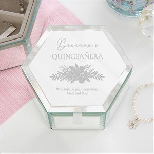 Quinceanera Personalized Glass Jewelry Box  - 37872