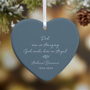So Amazing God Made An Angel Personalized Heart Ornament- 3.25 Glossy - 1 Sided