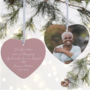 So Amazing God Made An Angel Personalized Heart Ornament- 4 Matte - 2 Sided