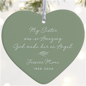 So Amazing God Made An Angel Personalized Heart Ornament- 4 Matte - 1 Sided