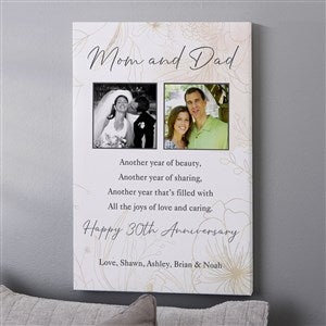 To My Parents Personalized Canvas Print - 12 x 18