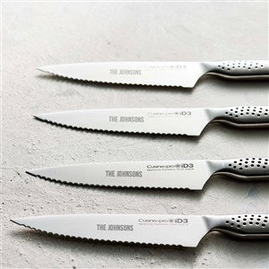 iD3 Engraved 4-Piece Last Name Steak Knife Set